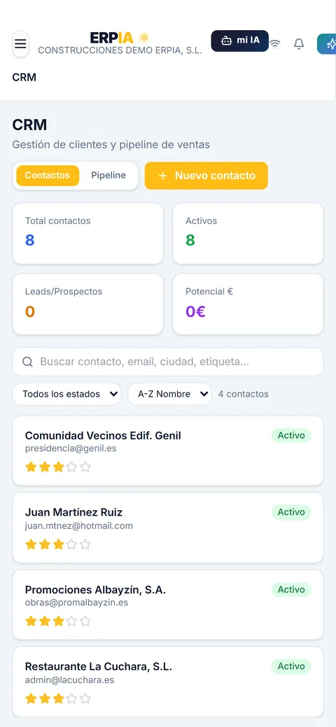 CRM en móvil