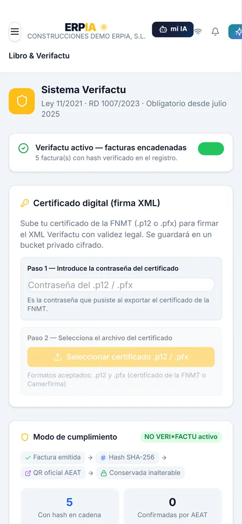 Verifactu en móvil